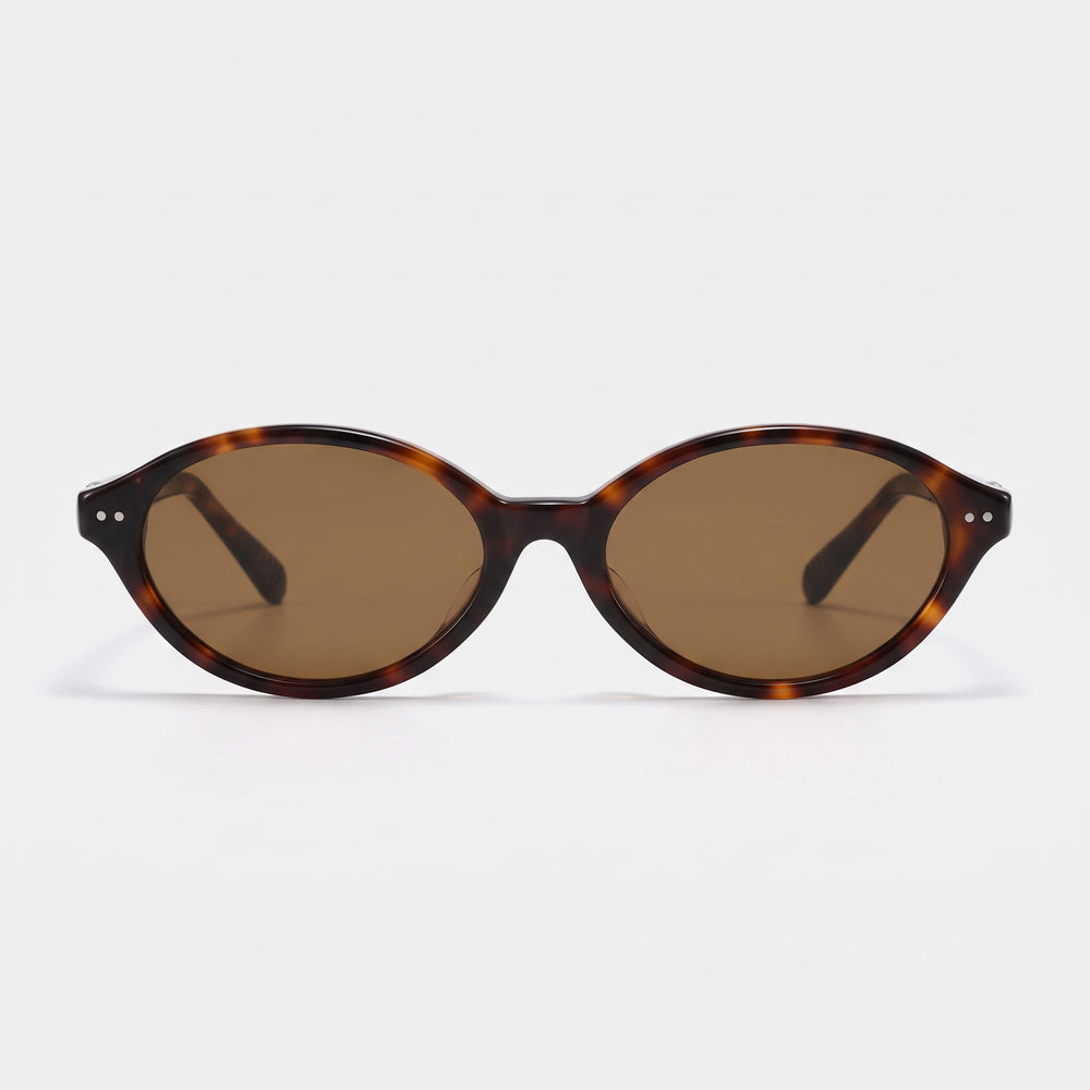 Praline BR1 Oval Cat-Eye Sunglasses - front view on white