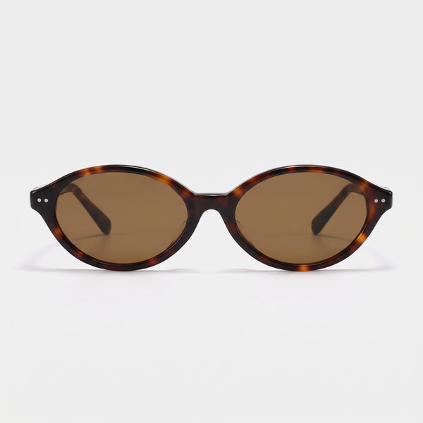 Praline BR1 Oval Cat-Eye Sunglasses - front view on white