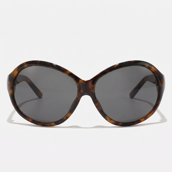 Laguna Sun Oversized Oval Sunglasses - front view on white