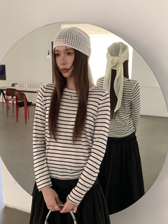 The Manon Fine-Stripe Knit Top