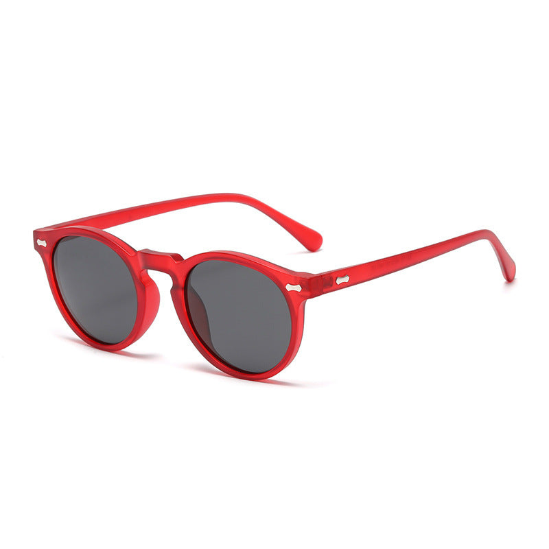 Ellery Sun Round Panto Sunglasses in Clear Red / Gray