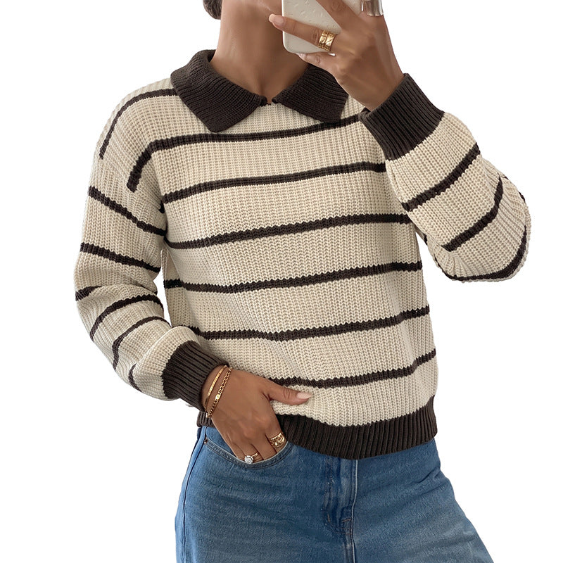 The Rory Striped Polo-Collar Sweater, photo 6