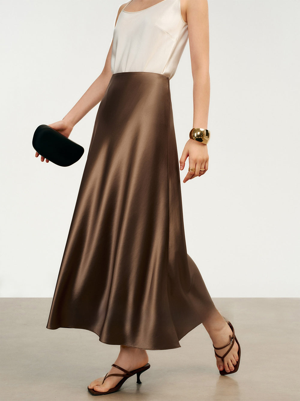 The Odette Triacetate Satin Mermaid Midi Skirt, photo 3