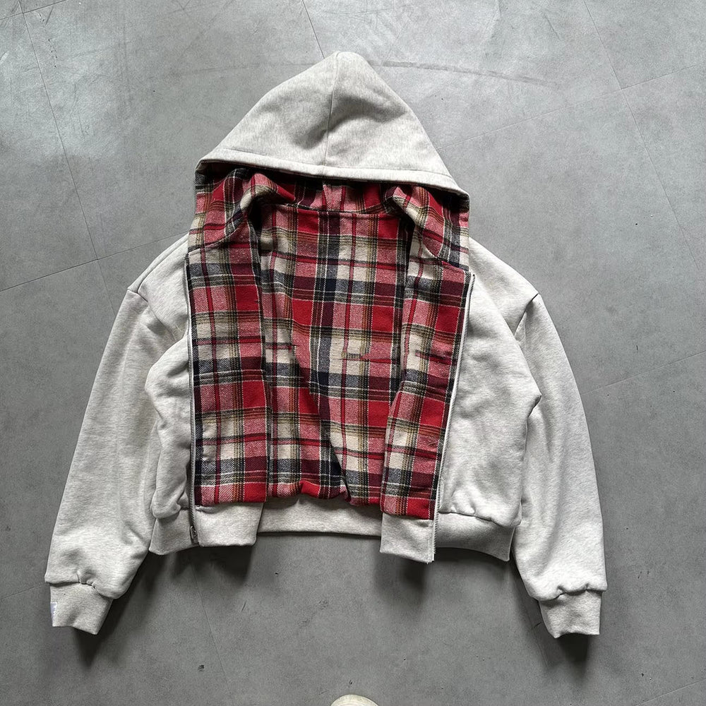 Reversible Zip Front Hooded Sweatshirt