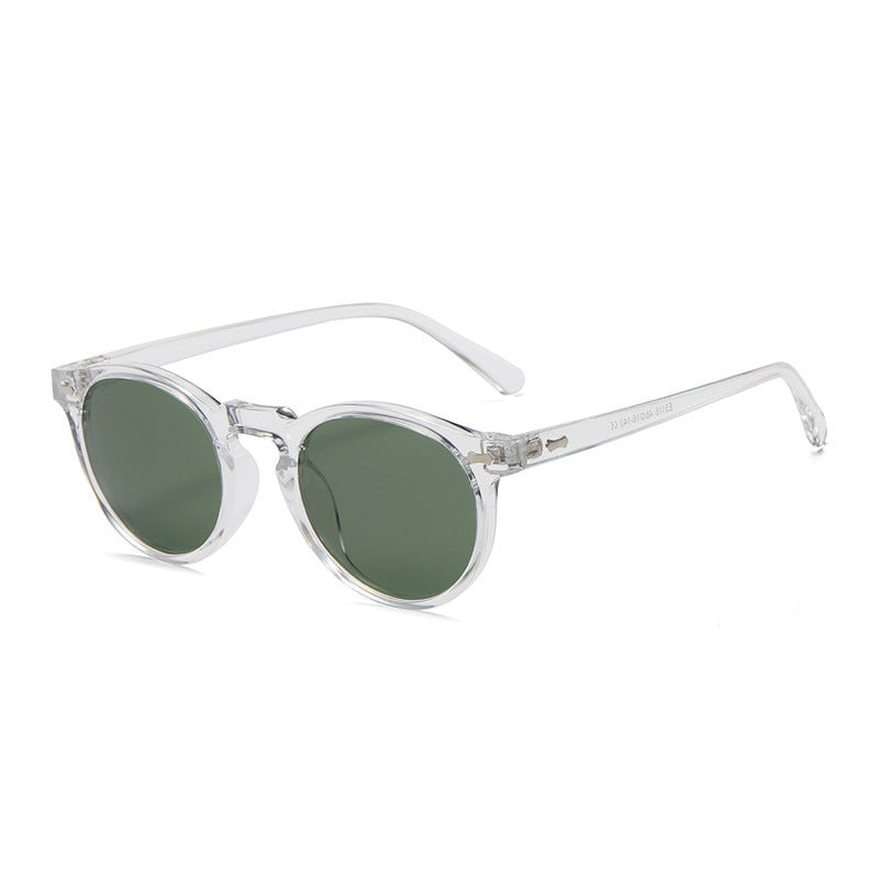 Ellery Sun Round Panto Sunglasses in Crystal / Bottle Green