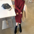 Turtleneck Knitted Mid-Length Dress