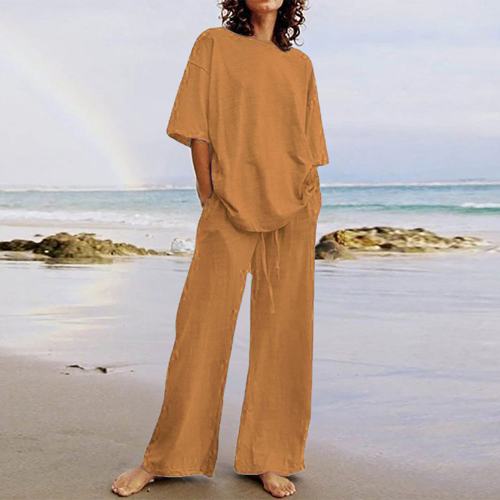 Women's Casual Two-Piece Set with Belt
