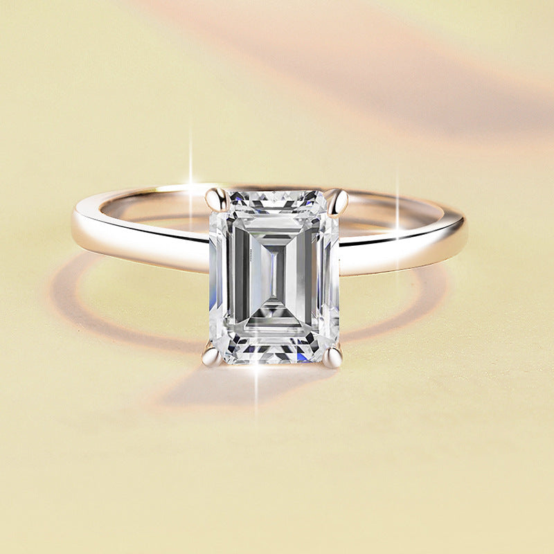 The Vaux Emerald-Cut Moissanite Ring, photo 1