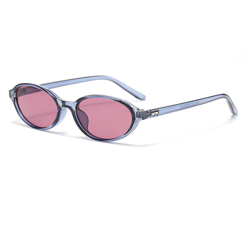 Pistachio BR01 Oval Sunglasses in Clear Blue / Rose