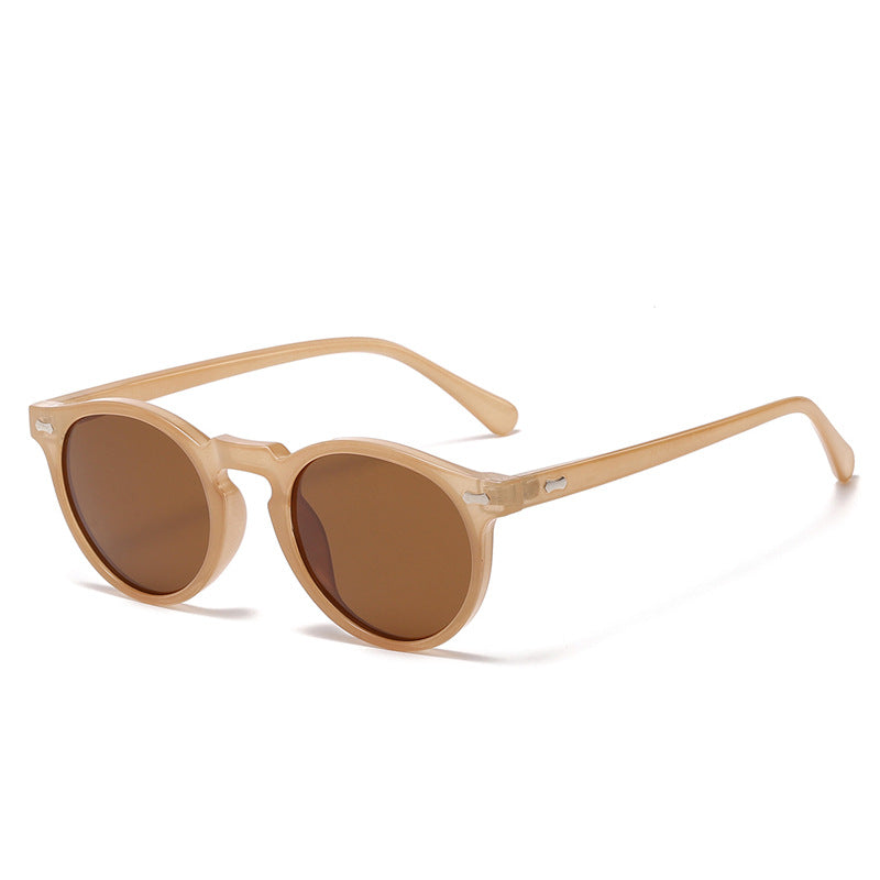 Ellery Sun Round Panto Sunglasses in Latte / Brown