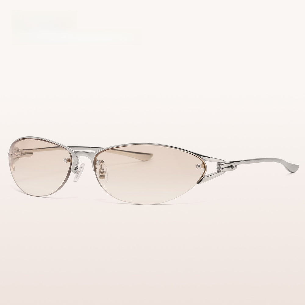 Mercury M01 Semi-Rimless Sunglasses in Silver / Tea