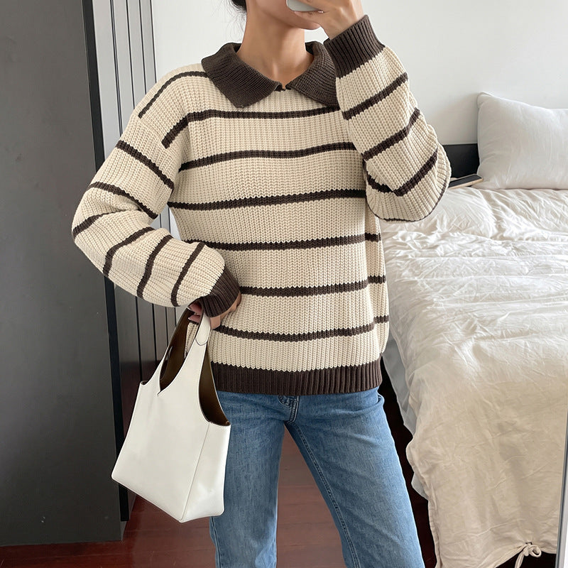 The Rory Striped Polo-Collar Sweater, photo 4