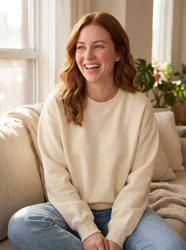 The Hadley Crewneck Sweatshirt in Cream